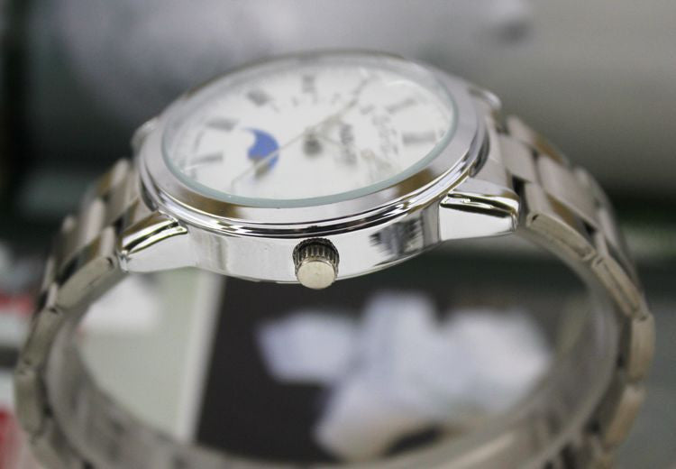 Nary Women's White Dial Stainless Steel Dress Watch-W6003-2W