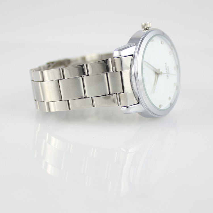 Nary Women's White Dial Stainless Steel Dress Watch-A6003W
