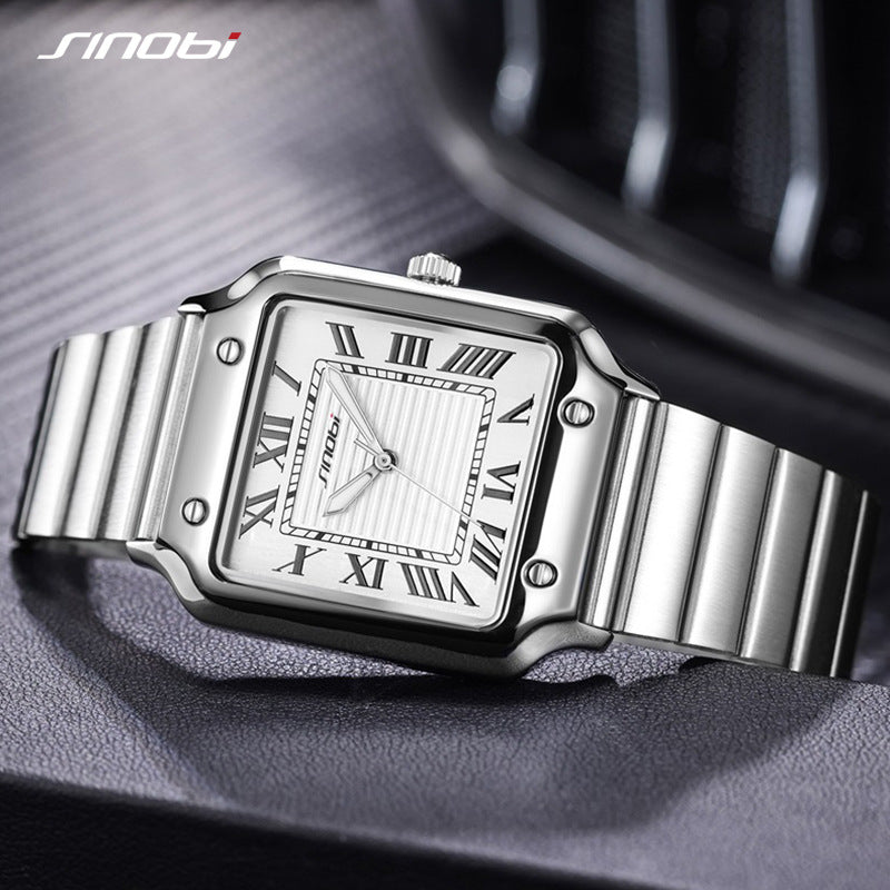 men's watch men's business Roman square watch luminous waterproof Guangzhou watch quartz watch men's watch