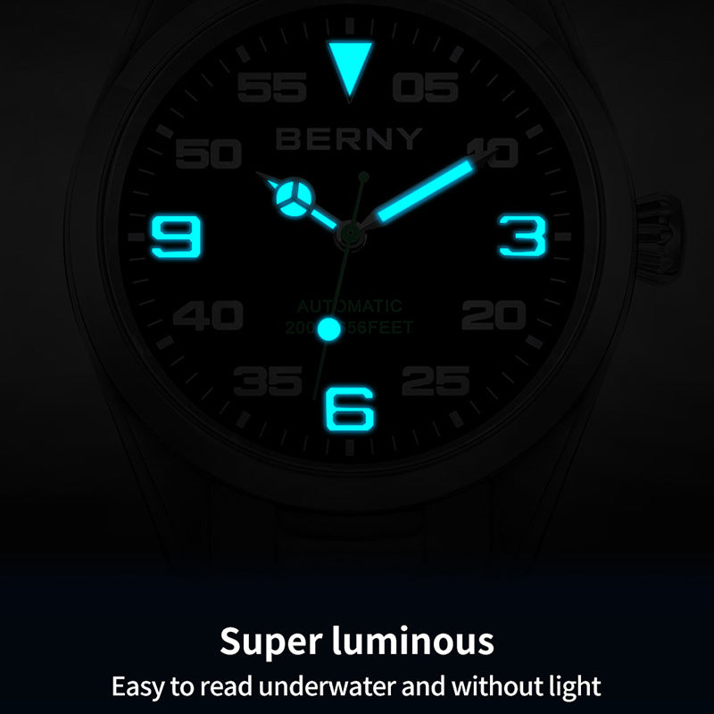 Business men's mechanical watch fully automatic stainless steel genuine luminous waterproof