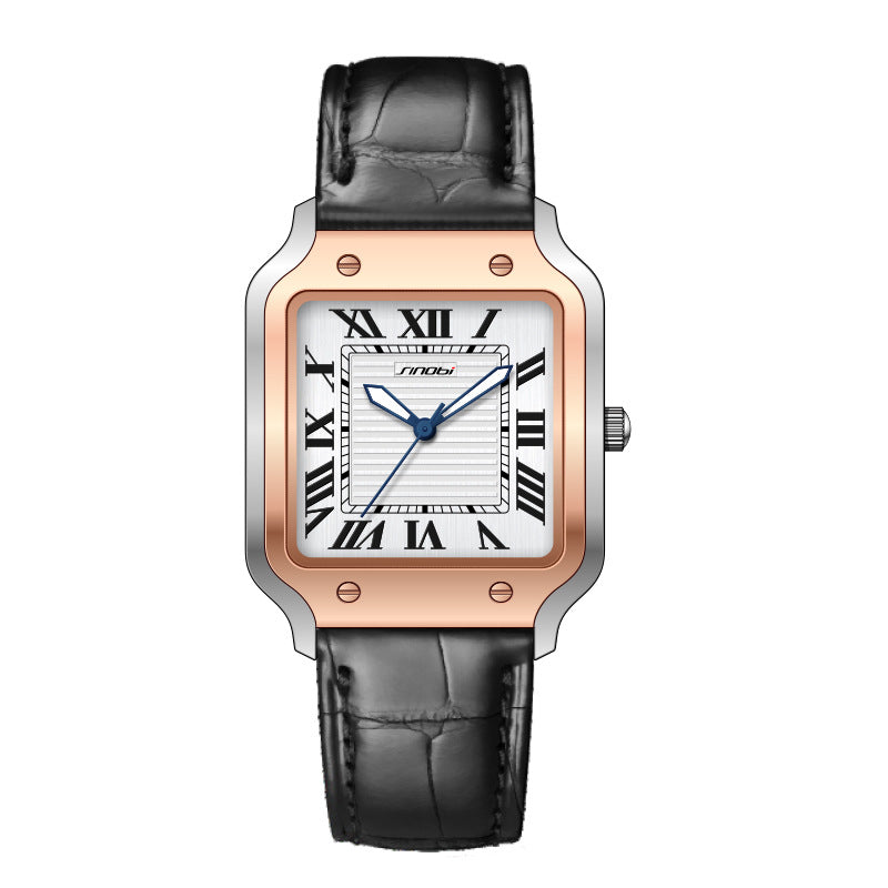 men's watch men's business Roman square watch luminous waterproof Guangzhou watch quartz watch men's watch