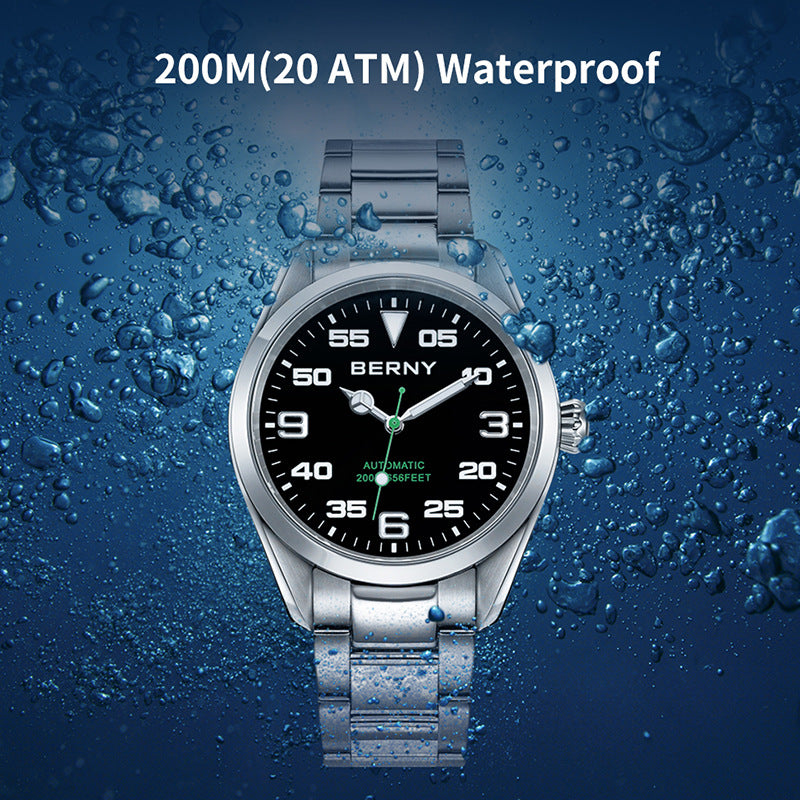 Business men's mechanical watch fully automatic stainless steel genuine luminous waterproof