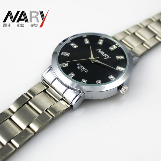 Nary Women's White Dial Stainless Steel Dress Watch-B6005W