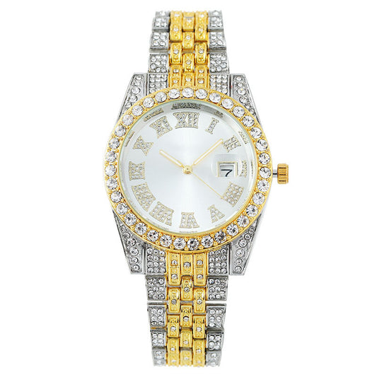 full diamond Roman pattern calendar fashion ladies watch female watch quartz watch manufacturer spot delivery