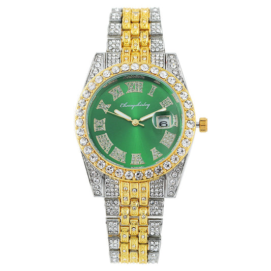 full diamond Roman pattern calendar fashion ladies watch female watch quartz watch manufacturer spot delivery